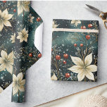 Christmas Floral Winter Cream Poinsettia  Wrapping Paper<br><div class="desc">Christmas Floral Winter Cream Poinsettia Wrapping Paper. wrap your presents in the timeless elegance of cream-colored poinsettias, a symbol of festive cheer and heart-warming traditions. Each wrap is more than just a paper; it's a promise of the joy, wonder, and affection encapsulated in every gift you give. Make every present...</div>
