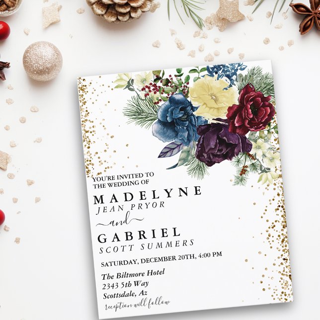 Christmas Floral Winter Wedding Floral Gold (Creator Uploaded)