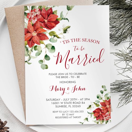 Christmas Floral Winter Wedding Invitation