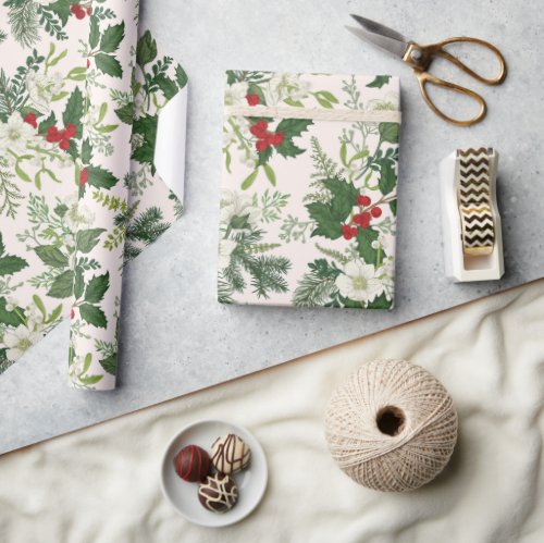 Christmas Floral  Wrapping Paper