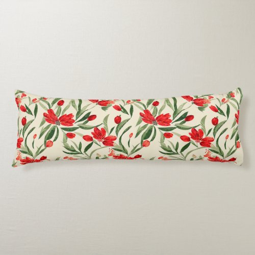 Christmas Florals Body Pillow