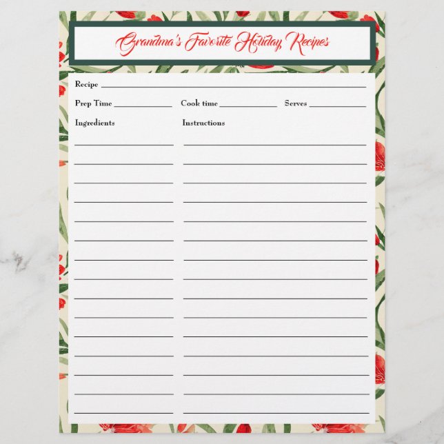 Christmas Florals Card (Front)