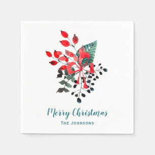 Christmas Florals Holiday Napkins