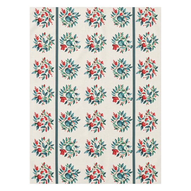 Christmas Florals Tablecloth (Front)