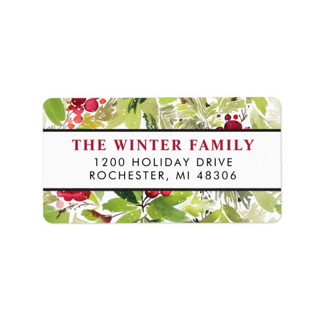 Christmas Florals | Watercolor Address Labels