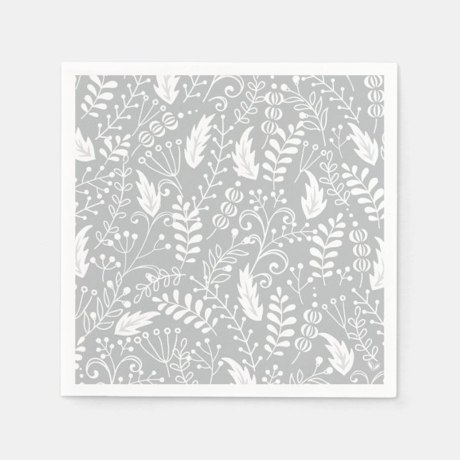 Christmas Flourish Christmas Art Holly Leaf Print  Napkins (Front)