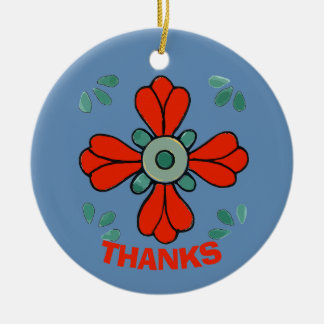 Christmas Flower,, add, edit text Ceramic Ornament