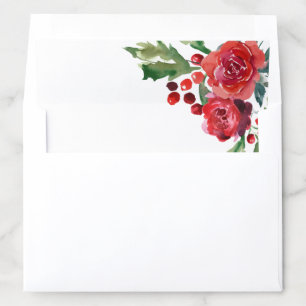 Christmas Flower Envelope Liners, Red and Green Envelope Liner