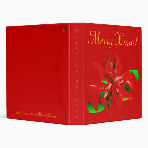 Christmas Flower In Red IV 3 Ring Binder
