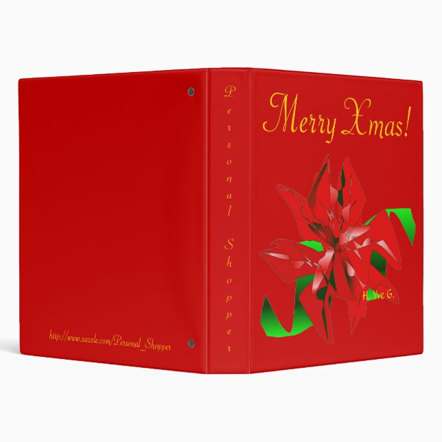 Christmas Flower In Red IV 3 Ring Binder (Background)