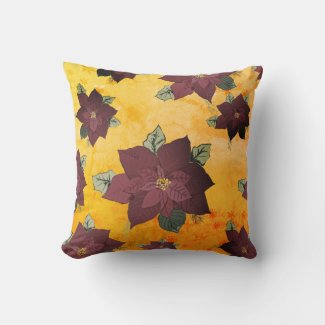 Christmas Flower Poinsettia  Cushion