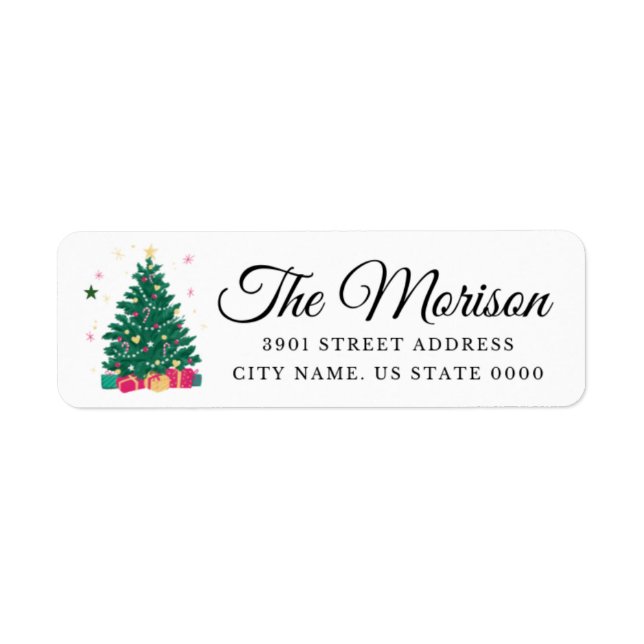 Christmas Flower Return Address Label (Front)
