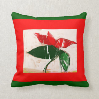 Christmas Flower Throw Pillow