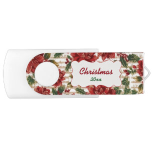 Christmas Flowers and Music Flash Drive