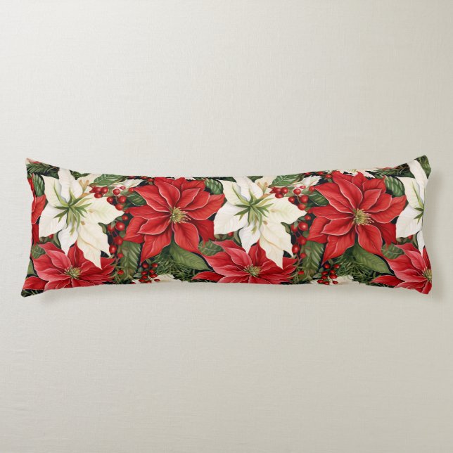 Christmas Flowers Body Pillow (Front)
