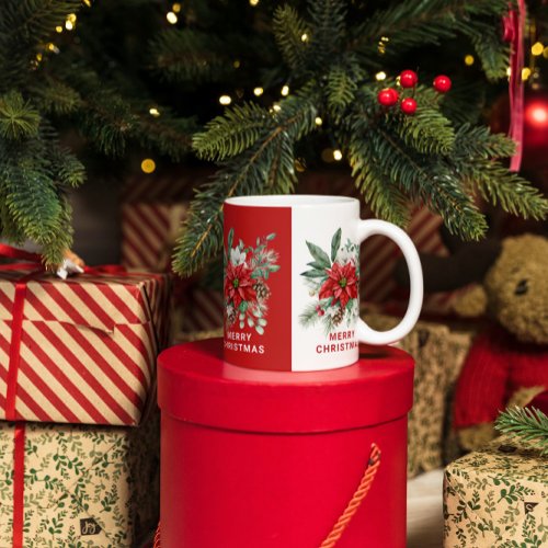 Christmas flowers Bouquet Red And White Coffee Mug