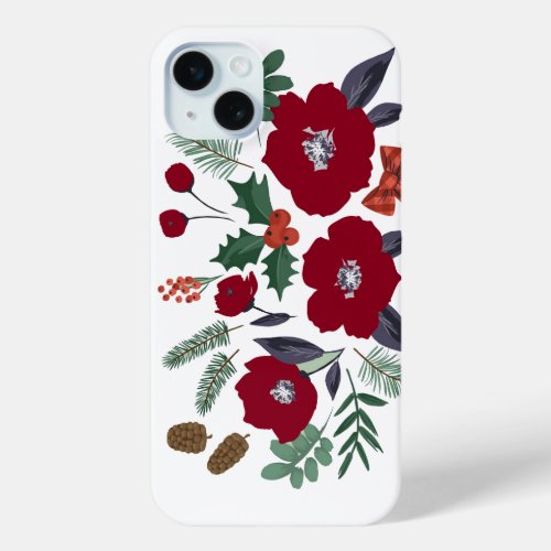 Christmas Flowers  iPhone 15 Plus Case