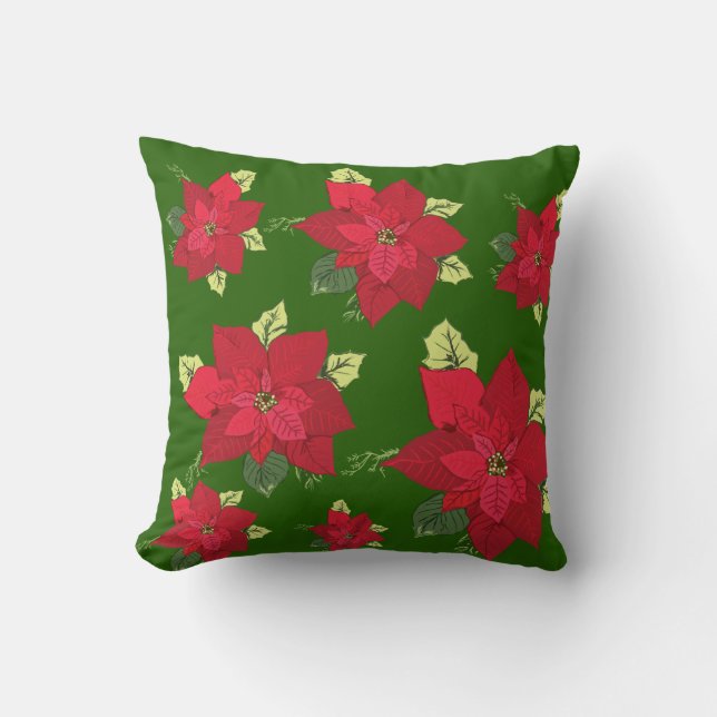 Christmas Flowers Cushion (Front)
