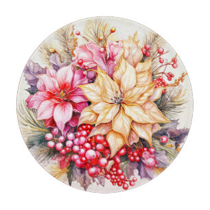 Christmas flowers cutting board