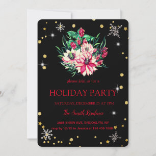 Christmas Flowers Diamonds cute Invitation