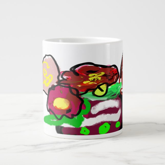 Christmas flowers  giant coffee mug (Front)