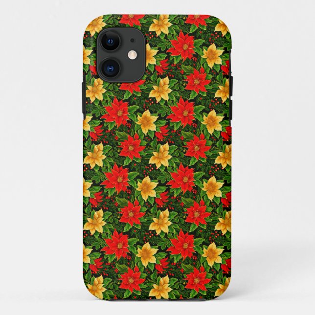 Christmas Flowers Seamless Pattern-69956 Case-Mate iPhone Case (Back)