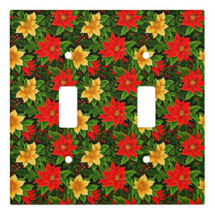 Christmas Flowers Seamless Pattern-69956 Light Switch Cover