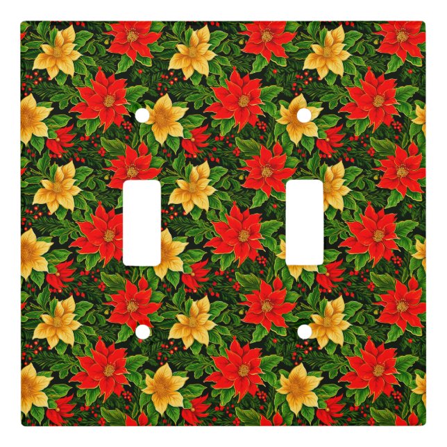 Christmas Flowers Seamless Pattern-69956  Light Switch Cover (Front)