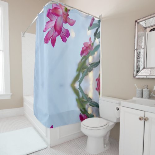 christmas flowers shower curtain