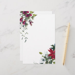 Christmas Flowers Stationery
