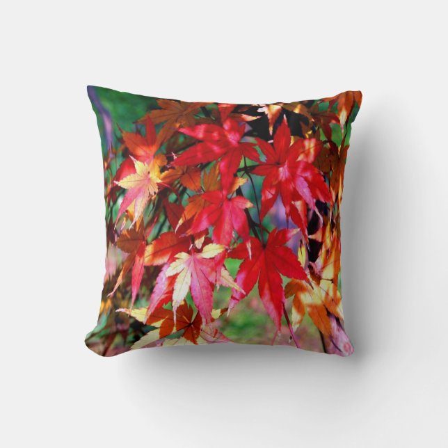 Christmas Flowers Throw Pillow (Front)