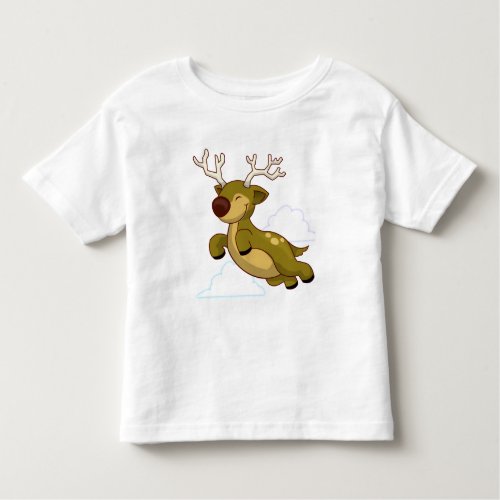 Christmas Flying Reindeer Toddler T_shirt
