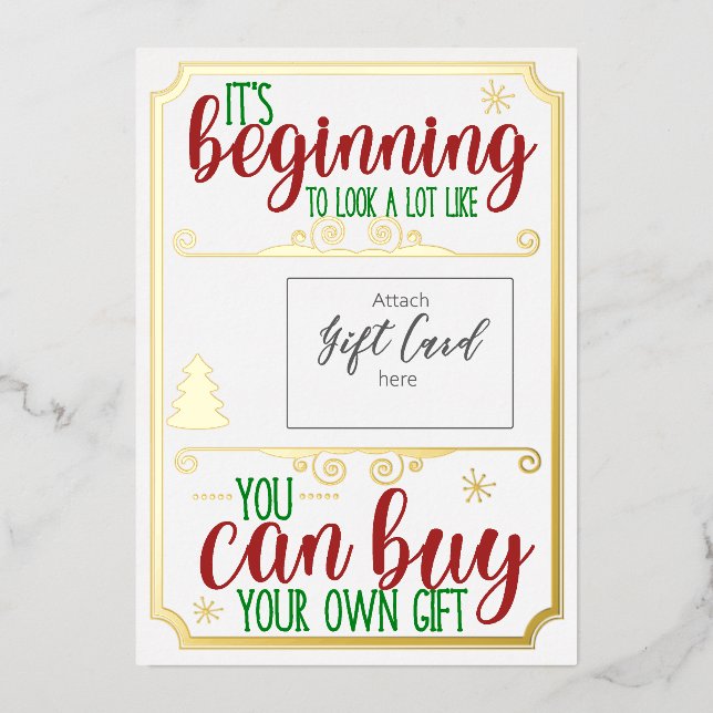 Christmas Foil Funny Gift Card Voucher Holder (Front)