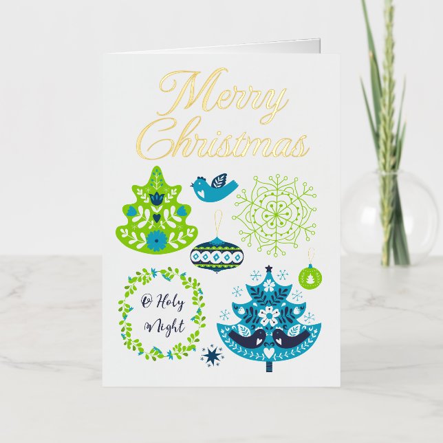 Christmas Folded Foil Holiday Card (Front)