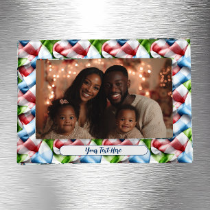 Christmas Folded Plaid Magnetic Frame