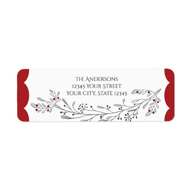 Christmas Foliage and Berries Label (Front)