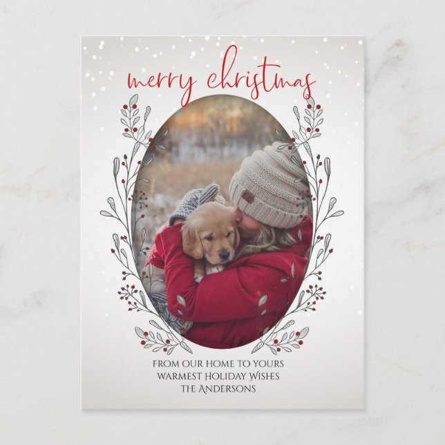 Christmas Foliage and Berries Postcard (Front)