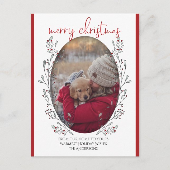 Christmas Foliage and Berries Postcard (Front)