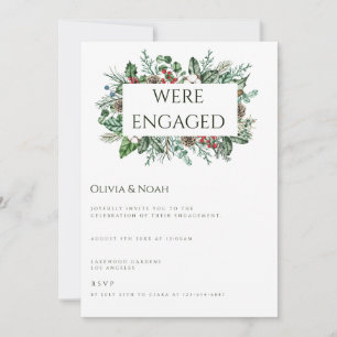 Christmas Foliage Engagement Party Invitation