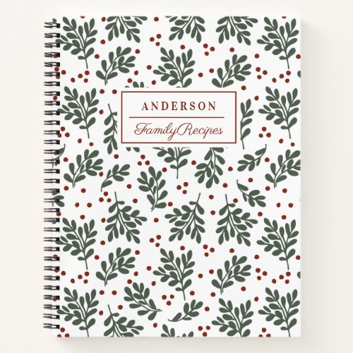 Christmas Foliage Family Recipe  Notebook