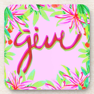 Christmas Foliage - Give Beverage Coaster