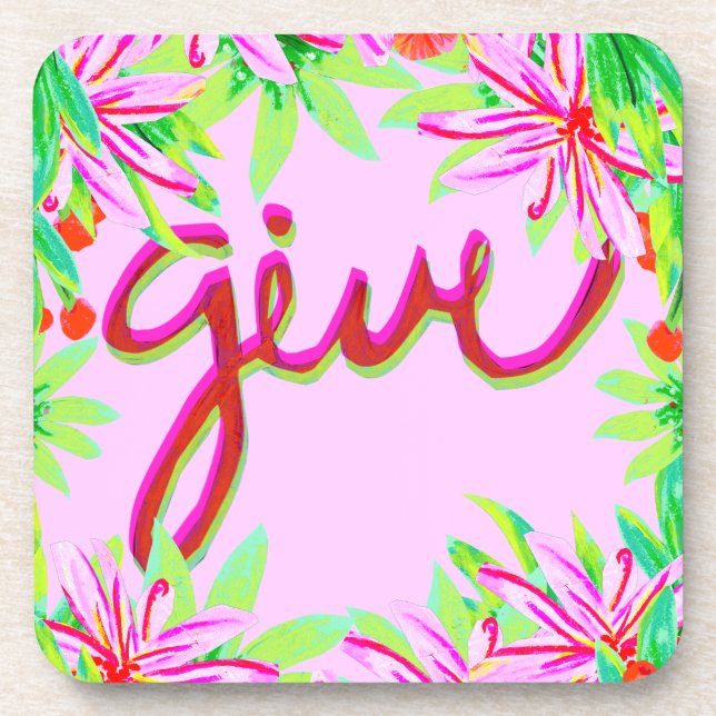 Christmas Foliage - Give Beverage Coaster (Front)