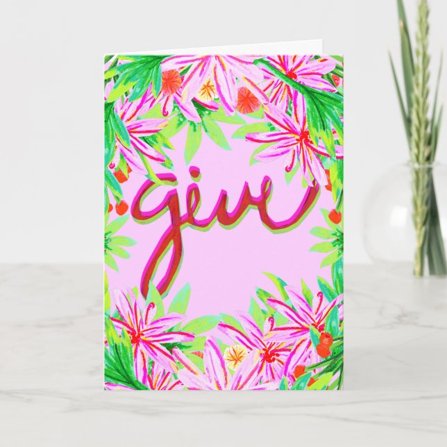 Christmas Foliage - Give Holiday Card (Front)