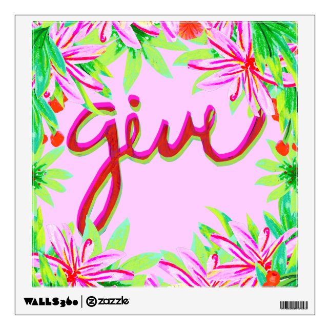 Christmas Foliage - Give Wall Decal (Front)