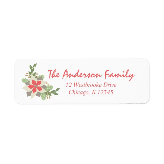 Christmas Foliage Holiday Return Adddress Label (Front)