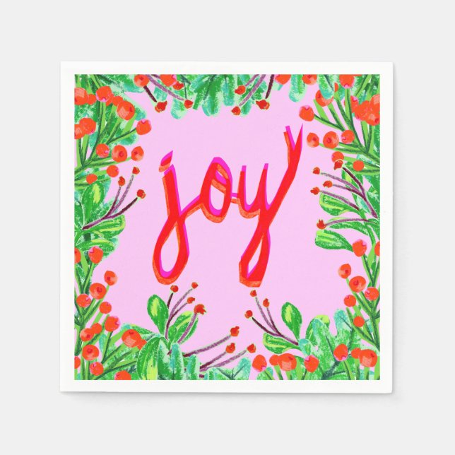 Christmas Foliage - Joy Napkins (Front)
