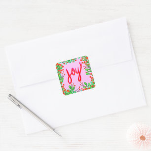 Christmas Foliage - Joy Square Sticker