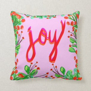 Christmas Foliage - Joy Throw Pillow