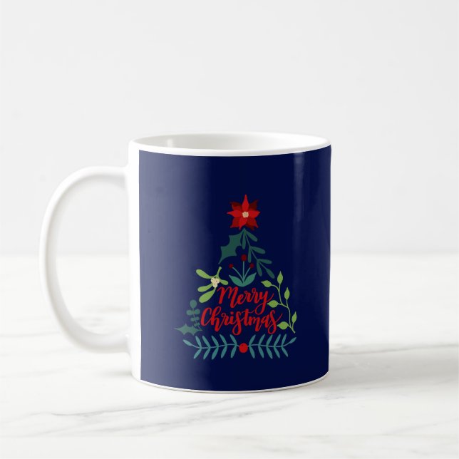 Christmas Foliage Leaves Coffee Mug (Left)