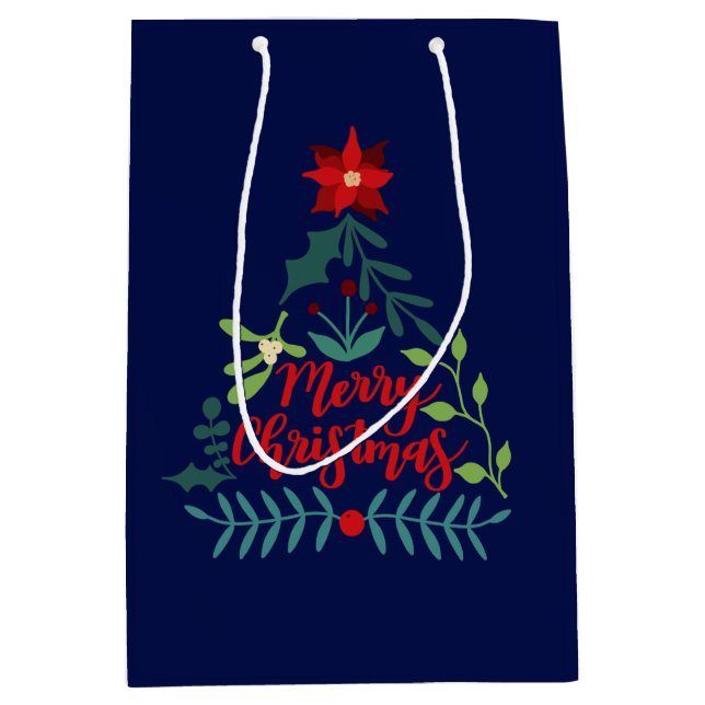 Christmas Foliage Leaves Medium Gift Bag (Front)
